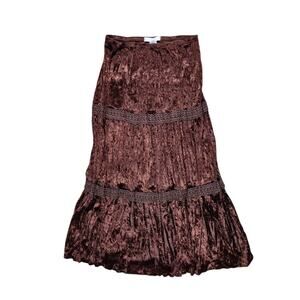 Y2k Velvet Midi Skirt Fairycore Brown Charlotte Russe Vintage - Small